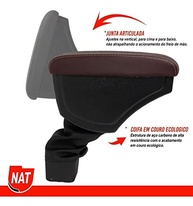 Apoio de Braço Couro Sintético Marrom Macchiato para Nissan Kicks (2016-2019) - imagem 4