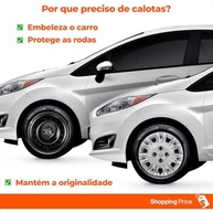 Kit 4 Calotas Aro 14 Prata Grid New Fiesta 2014-2017 - Cubo Baixo - imagem 3