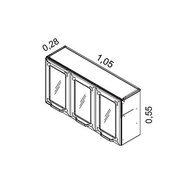 Armário Aéreo de Cozinha com 3 Portas de Vidro Luce 2018 Itatiaia – Design Moderno e Funcionalidade - imagem 3
