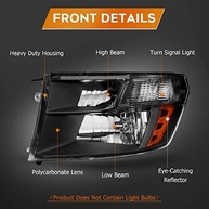 Kit Farol Completo Dodge Ram 1500/2500/3500 (2009-2018) - Lente Transparente, Carcaça Preta - imagem 4