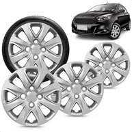 Kit 4 Calotas Esportivas Aro 14 Ka Hatch/Sedan 2015-2018 Prata Grid - Cubo Baixo - imagem 1