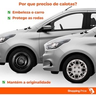 Kit 4 Calotas Esportivas Aro 14 Ford Ka Hatch/Sedan 2015-2018 Prata Grid - imagem 3