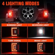 Luzes Traseiras LED SUPAREE para Jeep Wrangler JL 2018-2025: Freio, Ré e Seta Integrados - imagem 3