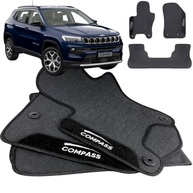 Jogo de Tapete Borracha Automotivo Compass 2019-2024: Proteção Impermeável com Logo Bordado - 3 Peças - imagem 2