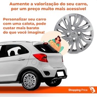 Kit 4 Calotas Ford Ka 2019-2020 Aro 14 Prata Grid - Design Esportivo e Proteção - imagem 5