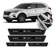Kit 8 Peças Soleira Platinum Resinada Preta para Hyundai Creta 2015-2021 - imagem 1