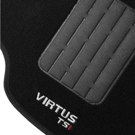 Jogo de Tapetes Carpete Automotivo Virtus TSI 2019-2022 Preto Bordado - Kit 5 Peças Encaixe Perfeito - imagem 1