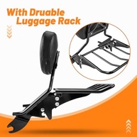 Almofada Encosto Passageiro Sissy Bar Removível Preta com Bagageiro para Harley Touring 2009-2023 - imagem 4