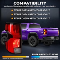 Conjunto de Lanternas Traseiras LED para Chevrolet Colorado Z71/ZR2 (2023-2025) - Chicote e Lâmpadas Inclusos - imagem 3