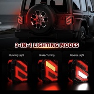 Lanternas Traseiras LED Transparentes para Jeep Wrangler JL (2018-2023) - Estilo S, 3 em 1, Alta Performance - imagem 3