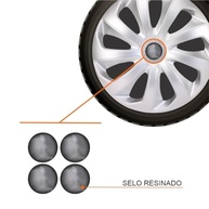 Jogo de Calotas Velox Silver Aro 14 para Peugeot 206, 207, 208, 307, 4008 e Hoggar + Selo Resinado - imagem 3