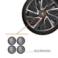 Jogo de Calotas DS4 Aro 13 Black Silver para Peugeot 206, 207, 208, 307, 4008 e Hoggar + Selo Resinado - imagem 3