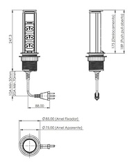 Mini Totem Manual de Embutir com 3 Tomadas 20A - Branco | Segurança e Praticidade - imagem 3