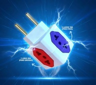 Adaptador Tomada Universal 4 Saídas Bivolt: 3x 10A + 1x 20A - Pino Fino e Grosso - imagem 5