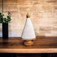 Imagem Nossa Senhora Aparecida 3D 20cm com Pérolas Falsas - Gesso Branco - imagem 3