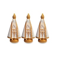 Imagem Nossa Senhora Aparecida 3D 20cm com Pérolas Falsas - Gesso Branco - imagem 2