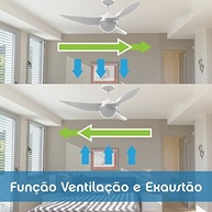 Ventilador de Teto Alisclean 903 90cm com Iluminação - 3 Pás, 450 RPM, 20m² - imagem 5