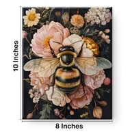 Quadro Decorativo Estético de Abelhas em Flores | Estilo Dark Academia 20x25cm - imagem 3