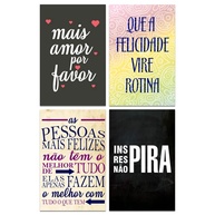 Kit 4 Placas Decorativas com Frases Motivacionais 20x30 cm - Inspire seu Espaço - imagem 1