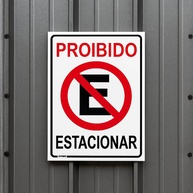 Placa Proibido Estacionar: Kit 2 Unidades 20x30cm - imagem 2