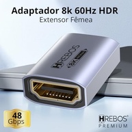 Emenda Extensor HDMI 2.1 Fêmea x Fêmea 8K 4K 120Hz 48Gbps - Alumínio Premium - imagem 3