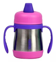 Copo Térmico Infantil Rosa e Roxo - Inox 210ml com Isolamento a Vácuo - imagem 1