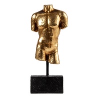 Busto Masculino em Resina - Escultura Decorativa Moderna com Acabamento Dourado | 7,6 x 3,8 x 21,3 cm - imagem 1