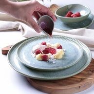 Conjunto 6 Pratos de Sobremesa Porto Brasil Linhas Green Granite 21,5cm - Resistente e Elegante - imagem 5