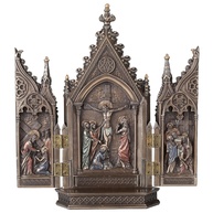 Estatueta Triptych Calvary 21cm Bronze - Decoração Elegante e Clássica - imagem 1