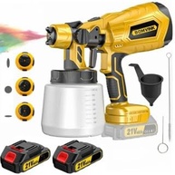 Pistola Pulverizadora de Tinta Elétrica 21V Portátil 125W com 2 Baterias Recarregáveis 1000ml –Pintura Automotiva, Paredes e Madeira - imagem 1