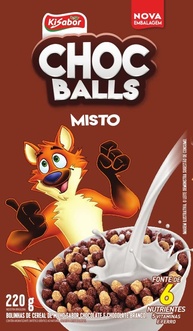 KiSabor, Chocball, Sabor Chocolate Preto e Branco, Misto, Cereal Matinal, 220 Gramas - imagem 4