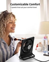 Ventilador USB Koonie Ultra Silencioso com 3 Velocidades e Design Dobrável 220° - imagem 3