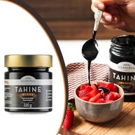 Pasta de Gergelim Preto Integral Tahine Black 220g Alimentação Saudável Saboroso Puro Fitness Acompanhamento Finaliza Pratos Sésamo Real - imagem 4