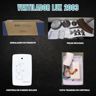 Ventilador de Teto Infinity Lux 2003 3 Pás MDF Cobre com Pás Tabaco 220V - imagem 4