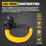 Manilhas de Recuperação Sintéticas BUNKER INDUST 2 Peças - 1/2" x 23" - 22.2kg Resistência - Off-Road 4x4 - imagem 3