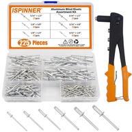 Kit Rebites Cegos Alumínio ISPINNER 225 Peças + Rebitador Manual Resistente | Fixação Profissional e DIY - imagem 1