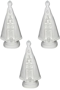 Imagem de Nossa Senhora Aparecida em Gesso Branco - 22cm - Decoração Católica Personalizável - imagem 2