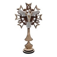 Pedestal Adorno Divino Espírito Santo de Mesa 23 cm em Resina com Pomba Sagrada - imagem 2