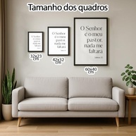 Quadro Decorativo Salmos 23 - Moldura Minimalista com Frases Bíblicas para Inspiração Cristã - imagem 3