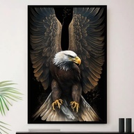 Quadro Águia Motivacional A4 23x33cm - Moldura Premium para Decoração de Escritório - imagem 1