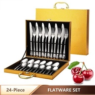 Conjunto de Talheres em Aço Inoxidável 24 Peças com Estojo - Ideal para Casa, Restaurante e Presentes - imagem 5