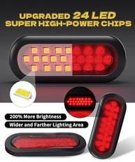 Luzes Traseiras LED Ovais 15cm Vermelhas 24 LEDs - Segurança e Estilo para seu Veículo (Certificado DOT) - imagem 4