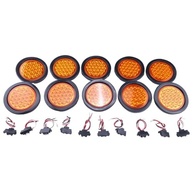 Kit 10 Luzes de Freio Traseira Giratória 24V 24 LEDs Amarelas para Caminhão e Reboque - imagem 3
