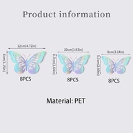 Adesivos de Parede Borboleta 3D - 24 Peças Decorativas Autoadesivas em PVC para Decoração Moderna - imagem 4