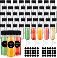 tchrules 24 garrafas de plástico de gengibre de 118 ml, garrafas de suco com tampas para gengibre, extrato de baunilha, canela, mel, pimenta de Caiena, dose de bem-estar, molho picante (48 peças, 60 g - imagem 1