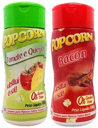 Temperos P/ Pipoca Popcorn Cx 24 Frascos. 12 Tomate e Queijo - 12 Bacon - imagem 2