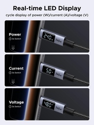 Cabo USB-C 240W UGREEN: Carregamento Turbo + Display Digital - imagem 2