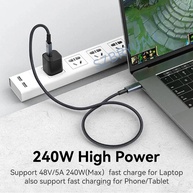 Cabo USB-C 240W: Carregamento Turbo + Dados 8K - imagem 2