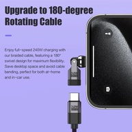 Cabo USB-C 240W: Carregamento Rápido e Rotativo! - imagem 2