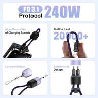 Cabo USB-C 240W: Carregamento Turbo + Dados! - imagem 2